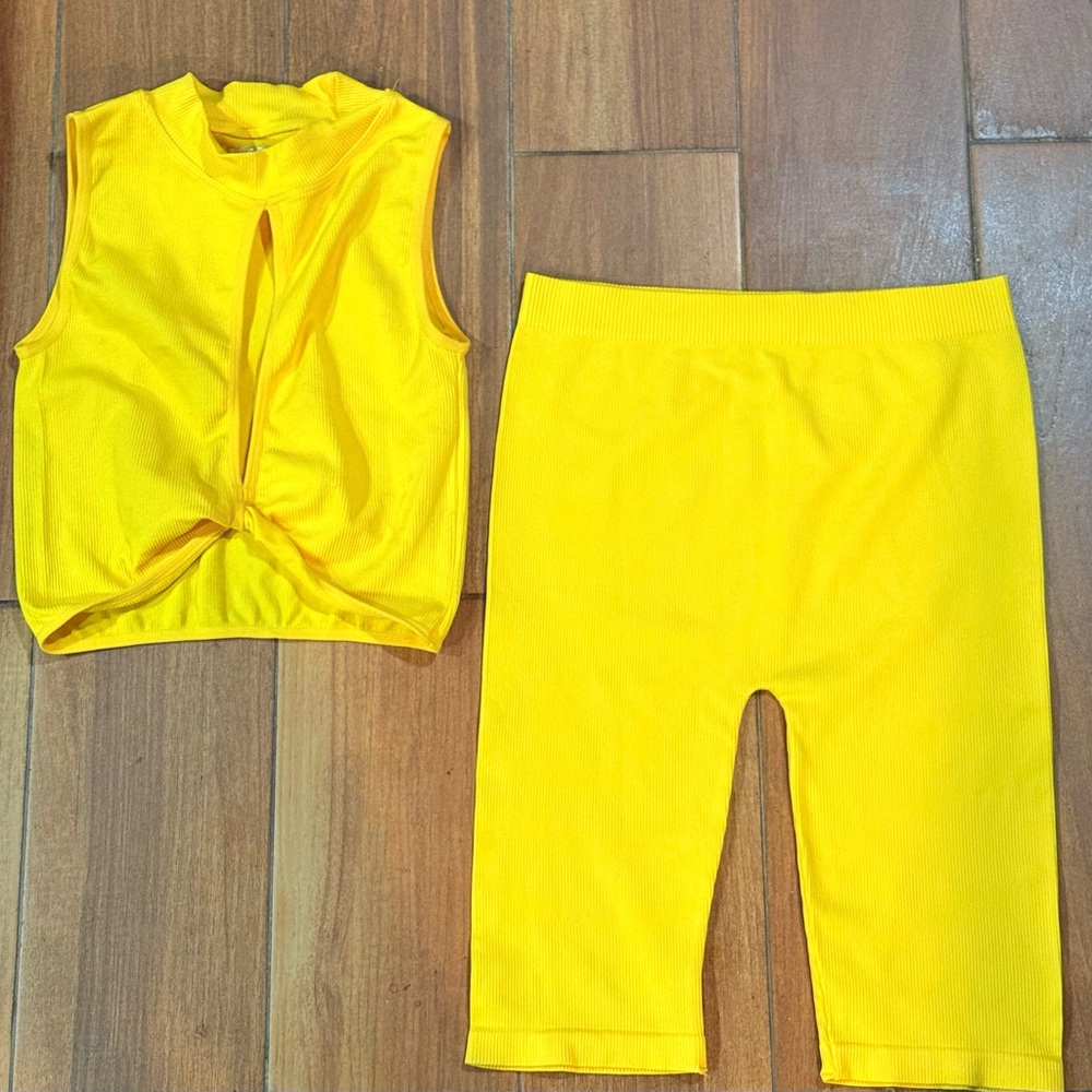 Love Bright Yellow Ribbed Top